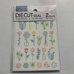 Journal deco stickers , die cut seal 2 sheets